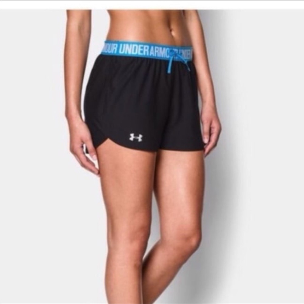Under Armour shorts.  Like new.  Size small black with blue